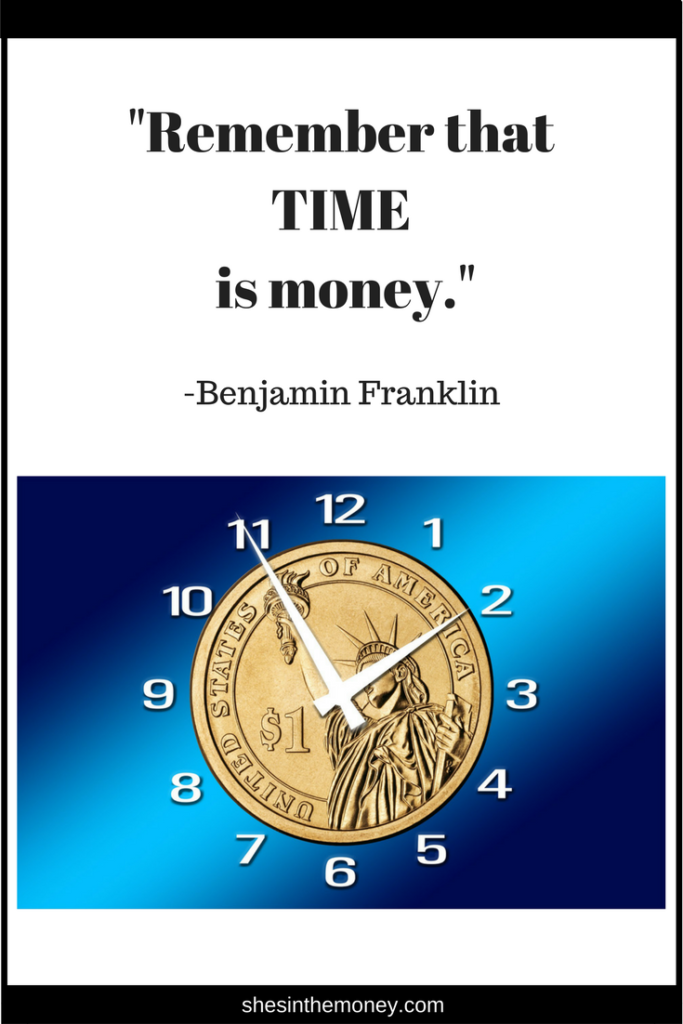 Remember that time is money, quote by Benjamin Franklin.