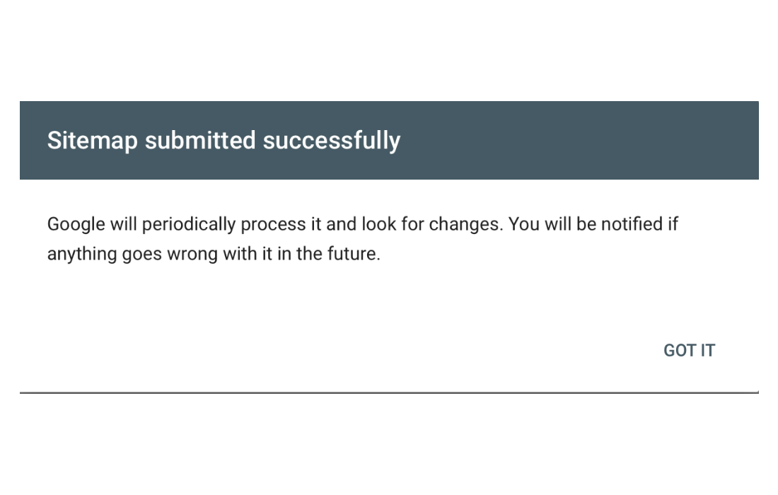 Sitemap submitted successfully.