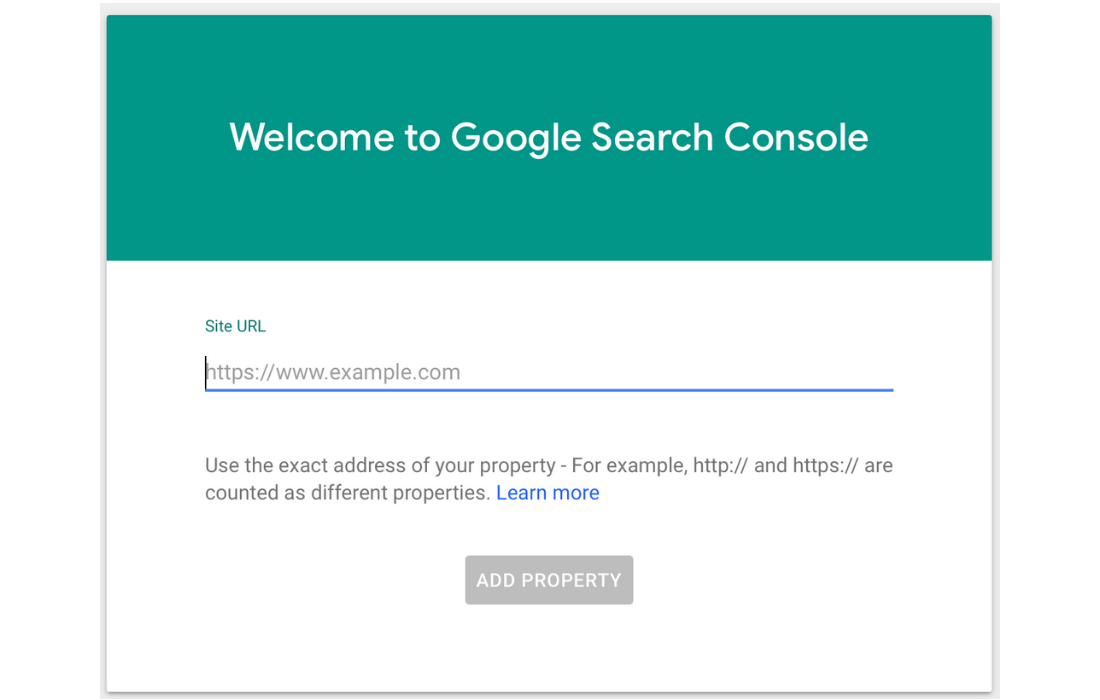 Add the url of your website to Google Search Console